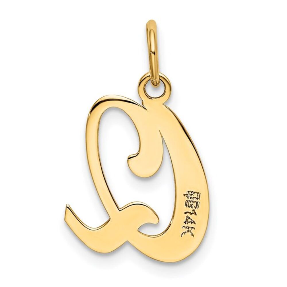 Kazi Luxury 14k Yellow Gold Script Letter Q Initi… - image 3